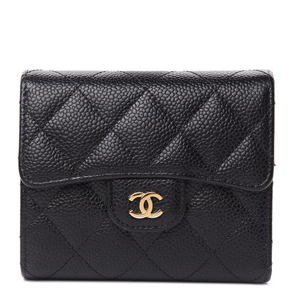 Chanel Caviar Quilted Compact Flap Wallet Black 1 of 10