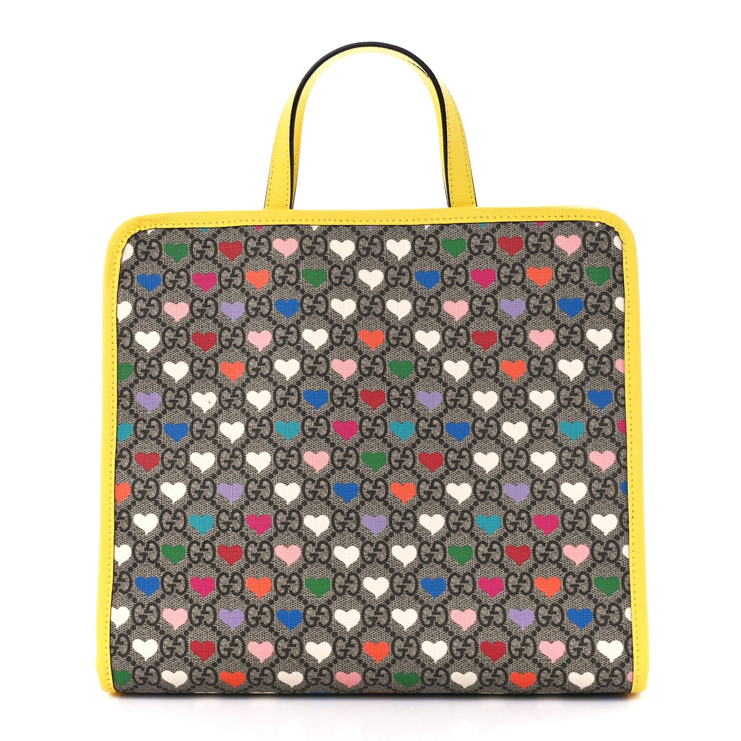 GG Supreme Monogram Hearts Childrens Tote Beige Ebony Multicolor Freesia