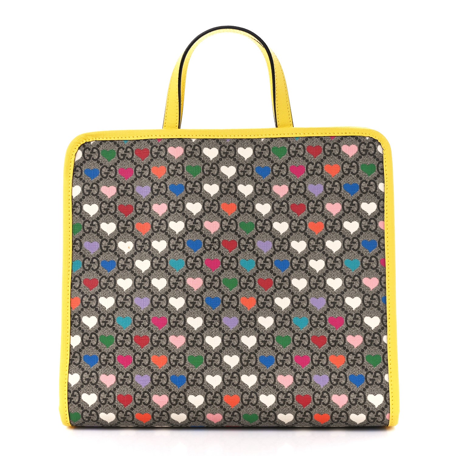 Gucci GG Supreme Monogram Hearts Childrens Tote Beige Ebony Multicolor Freesia 1 of 11