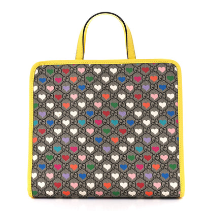 Gucci GG Supreme Monogram Hearts Childrens Tote Beige Ebony Multicolor Freesia 1 of 11