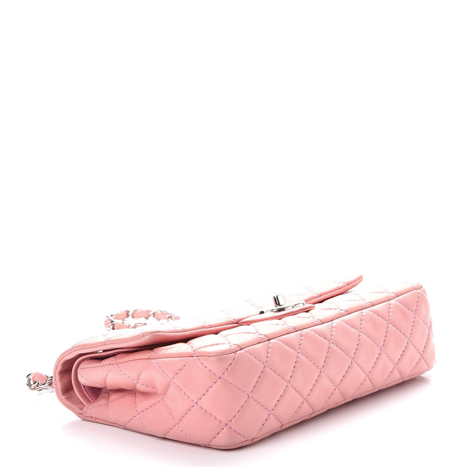 Chanel Lambskin Quilted Medium Double Flap Light Pink 5 of 13
