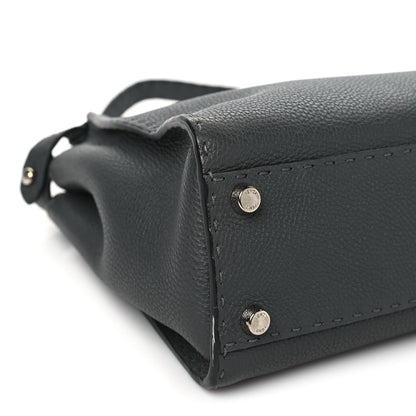Fendi Cuoio Romano Selleria Bi-Color Medium Peekaboo Iconic Satchel Asfalto Latte 9 of 10