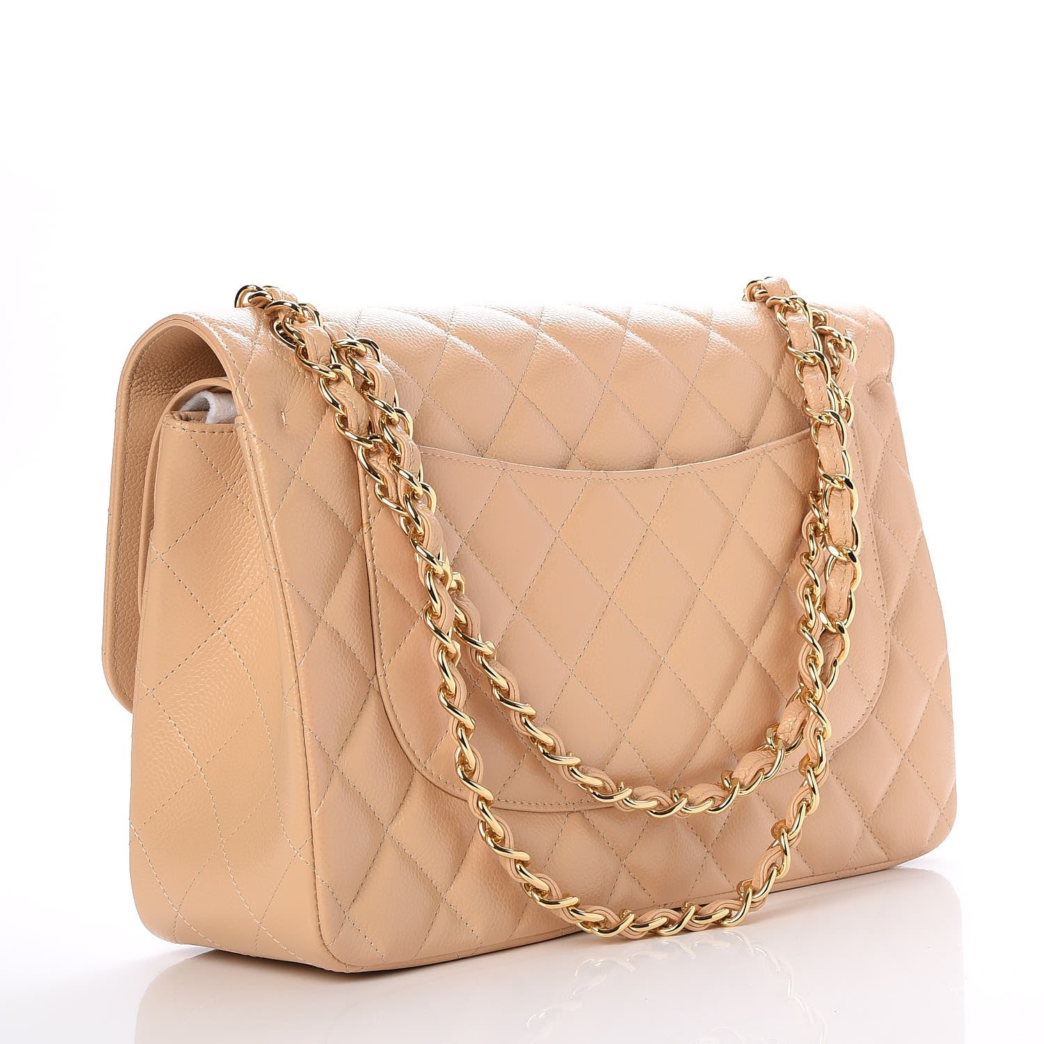 Chanel Caviar Quilted Jumbo Double Flap Beige Clair 4 of 9