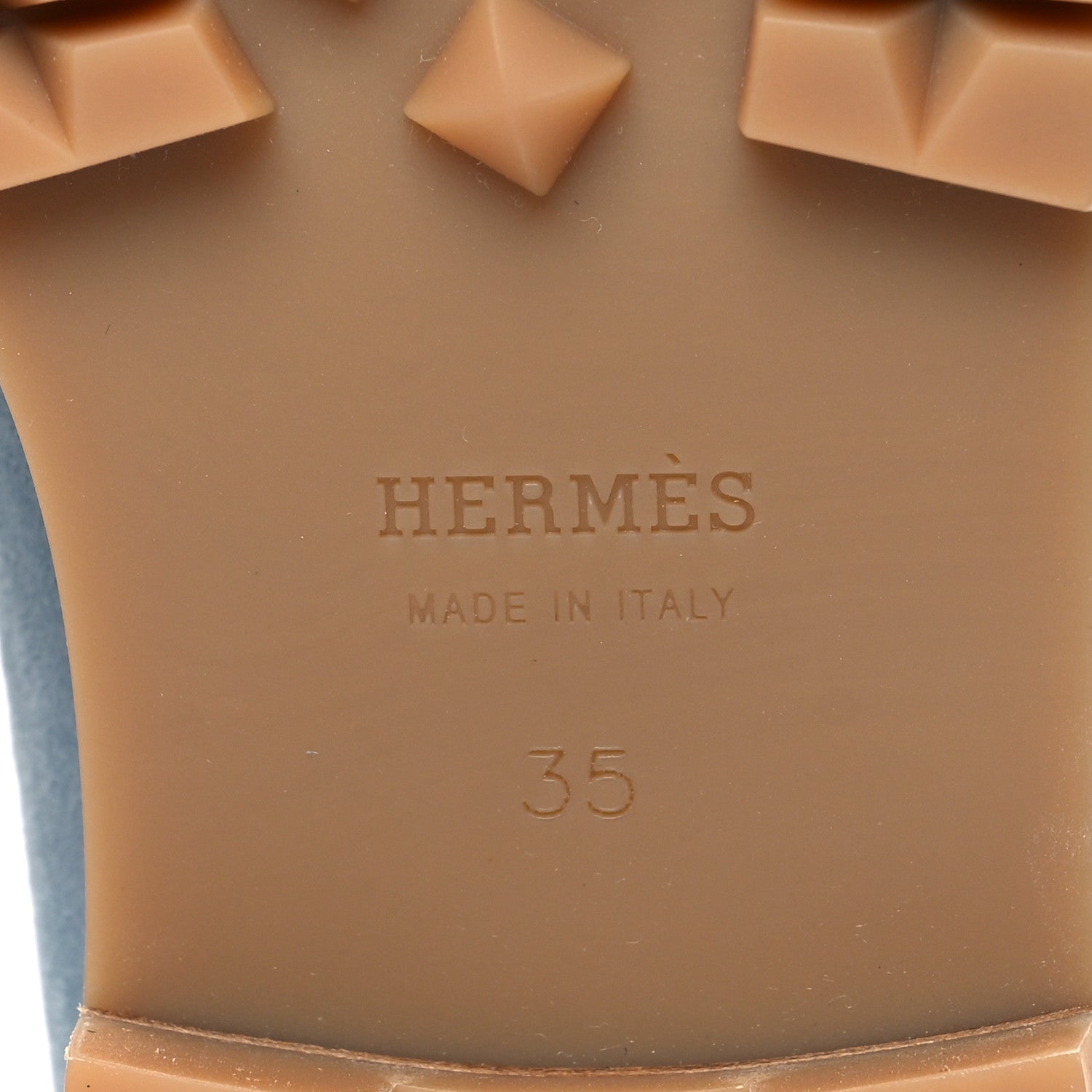 Hermes Suede Goatskin Womens Faubourg Loafers 35 Bleu Pinede 8 of 8