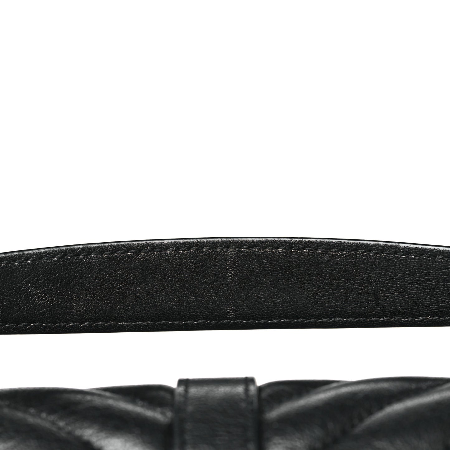 Sheepskin Matelasse Chevron Monogram Monochrome Medium College Bag Black