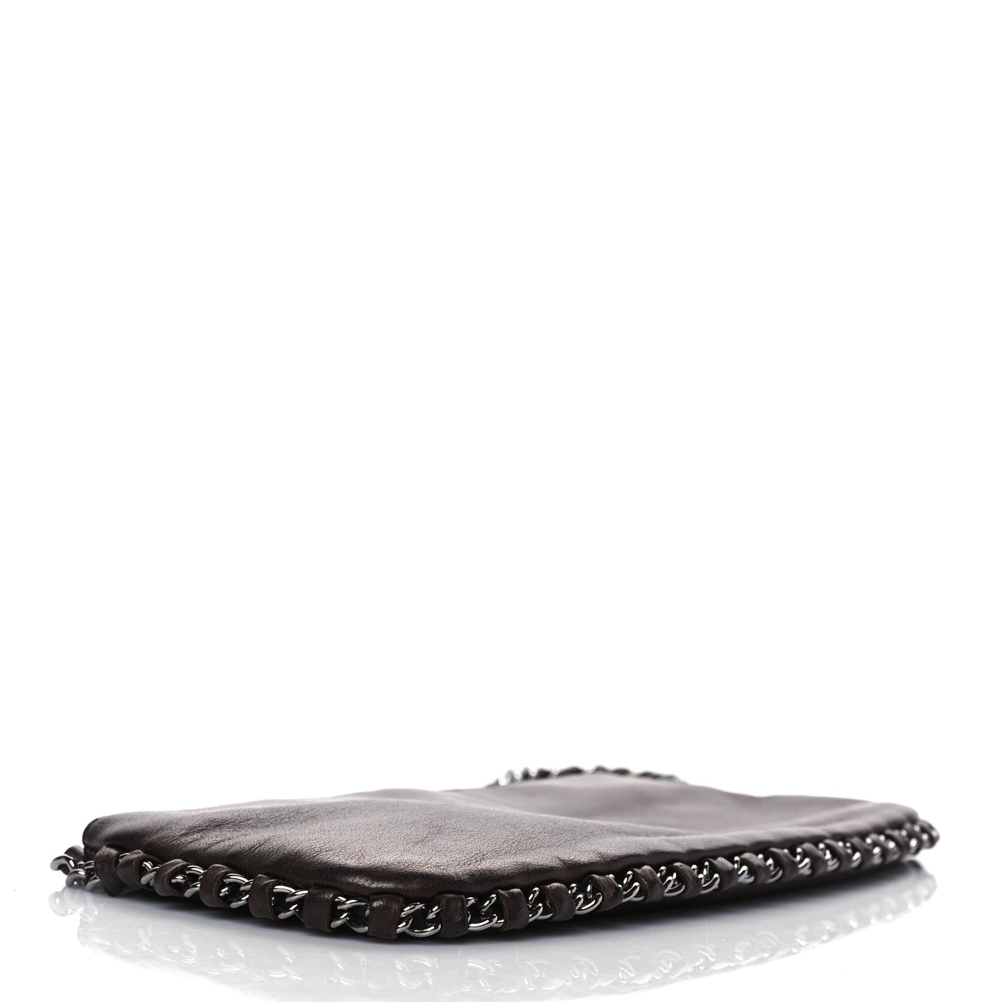 Calfskin Logo Pochette Brown