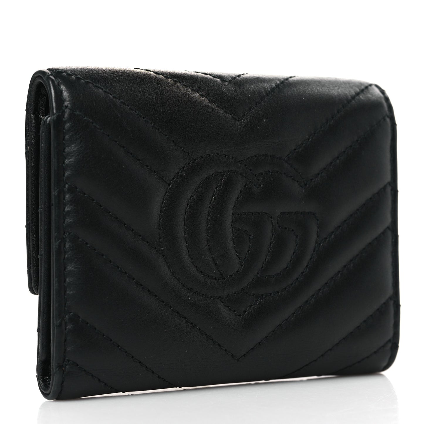 Calfskin Matelasse GG Marmont Wallet Black
