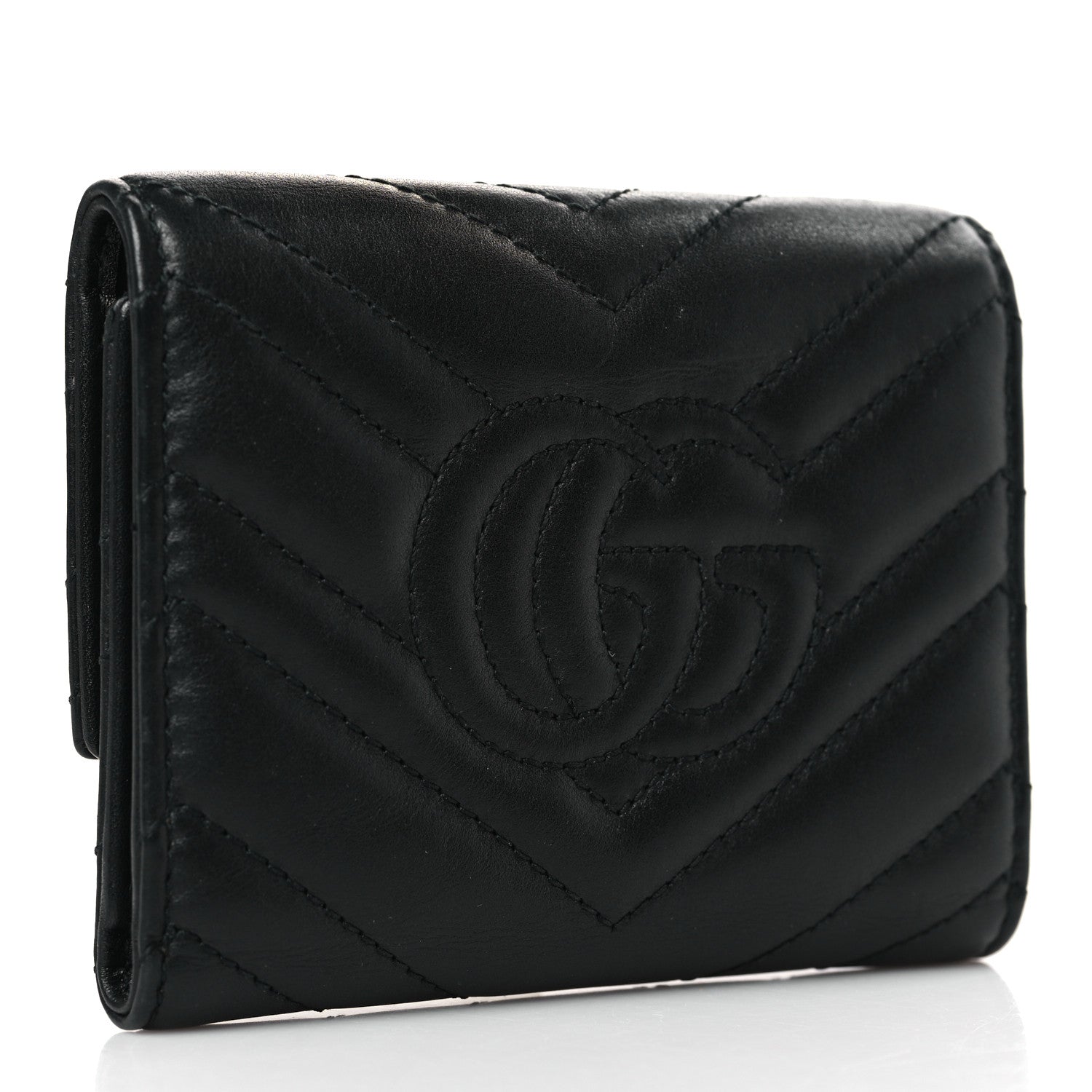 Gucci Calfskin Matelasse GG Marmont Wallet Black 3 of 6