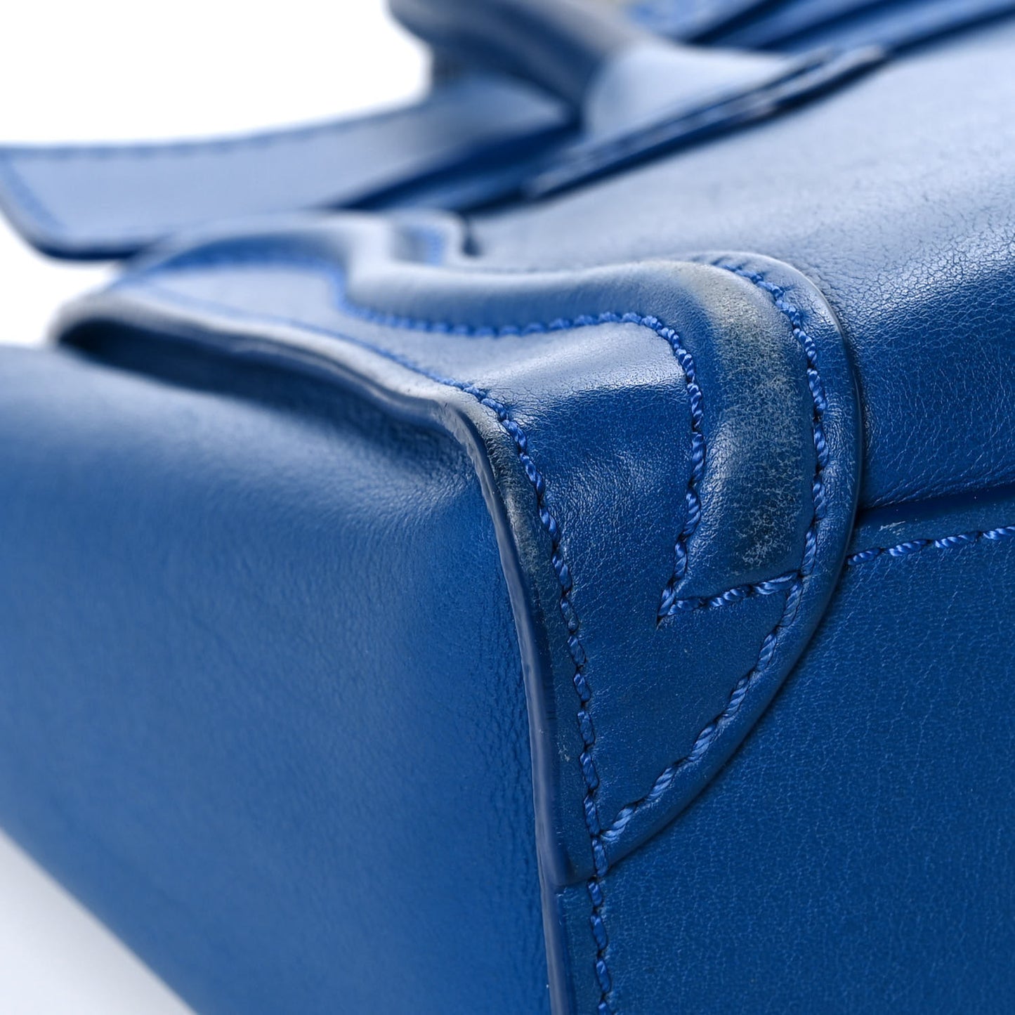 Drummed Calfskin Nano Luggage Indigo