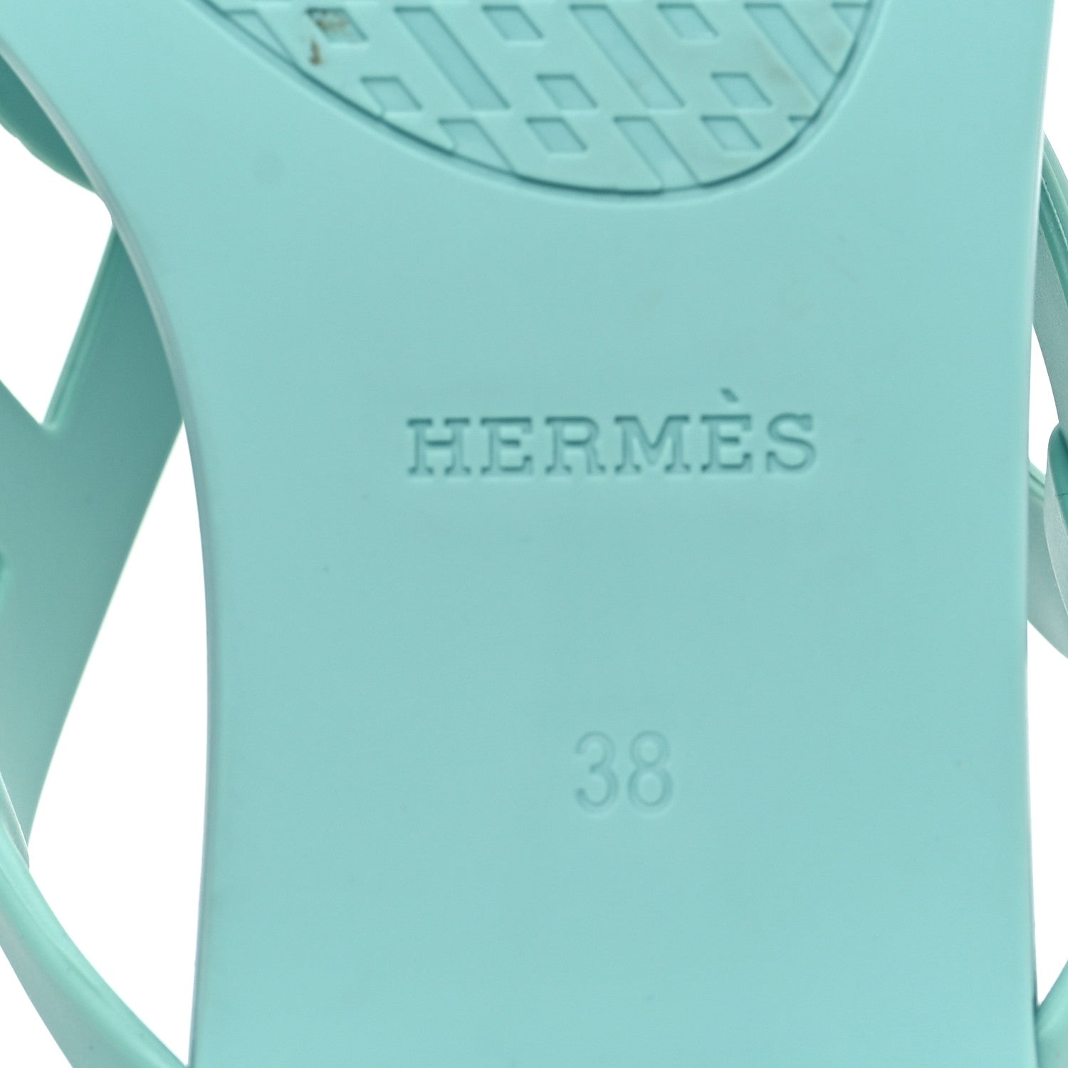 Hermes Rubber Womens Egerie Sandals 38 Vert Embrun 6 of 10