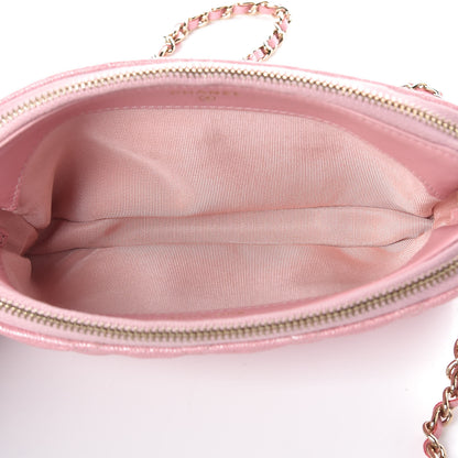 Chanel Iridescent Caviar Quilted Small Clutch With Chain Pink 7 of 13