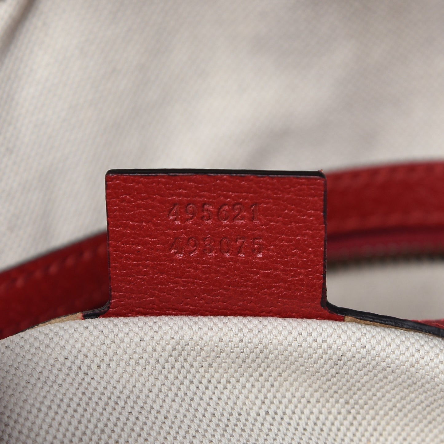 GG Supreme Monogram Web Bosco Patch Dome Backpack Beige Malva Hibiscus Red