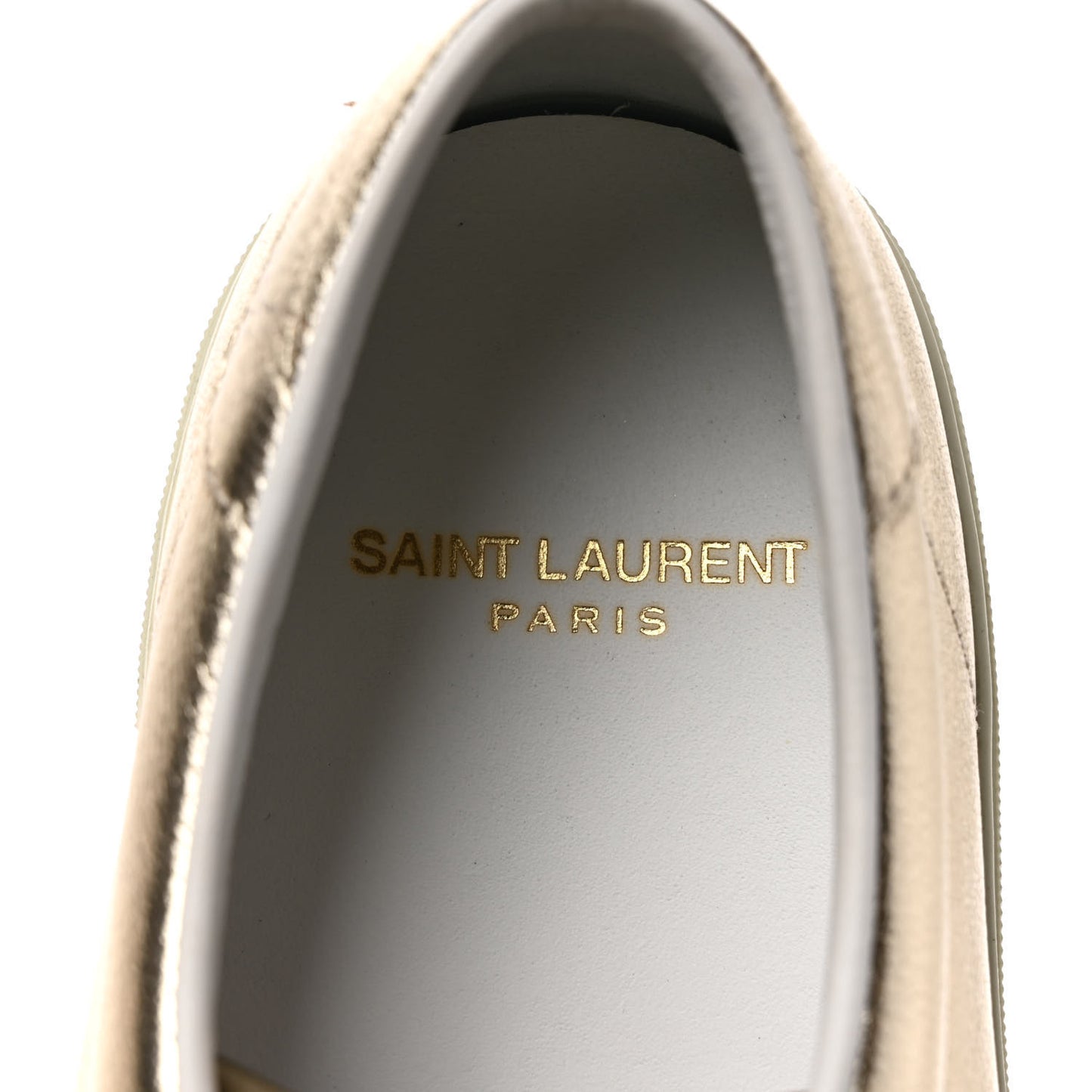 Metallic Calfskin Court Sneakers 39 Gold