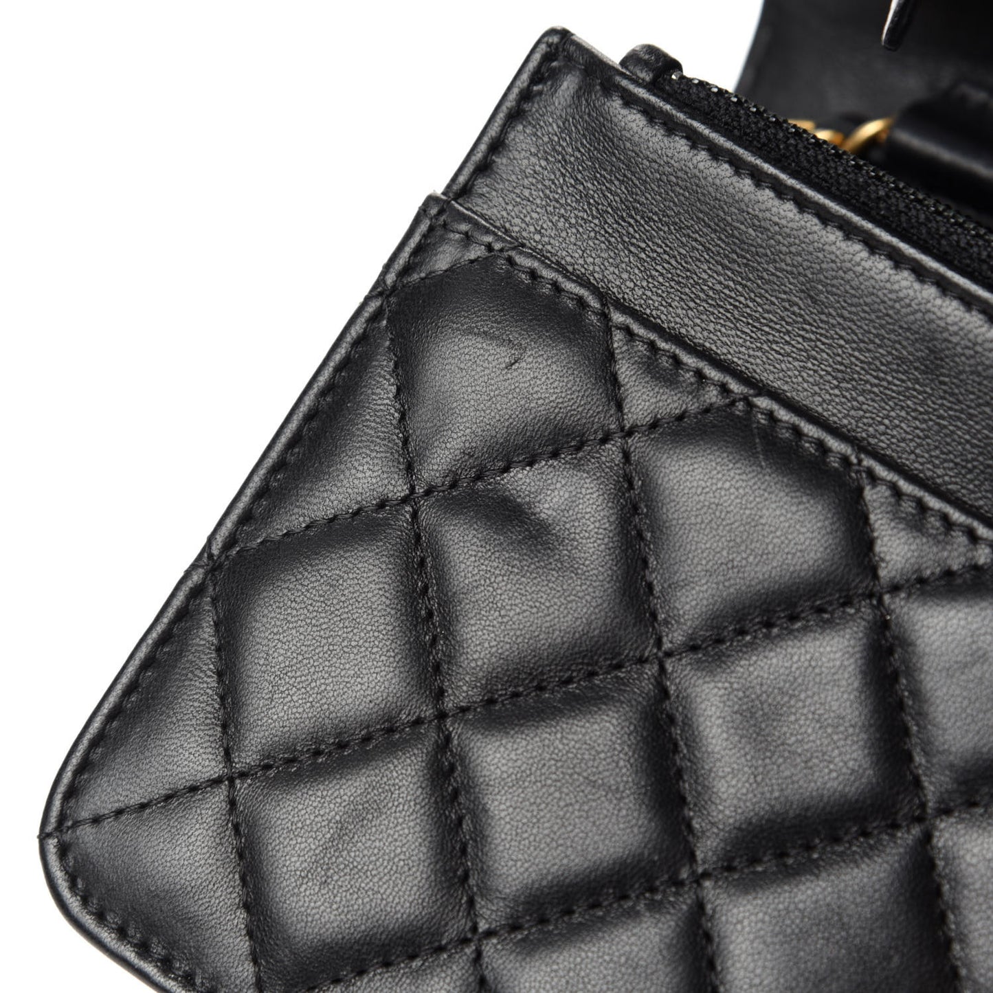 Lambskin Quilted Boy Wallet On Chain WOC Black