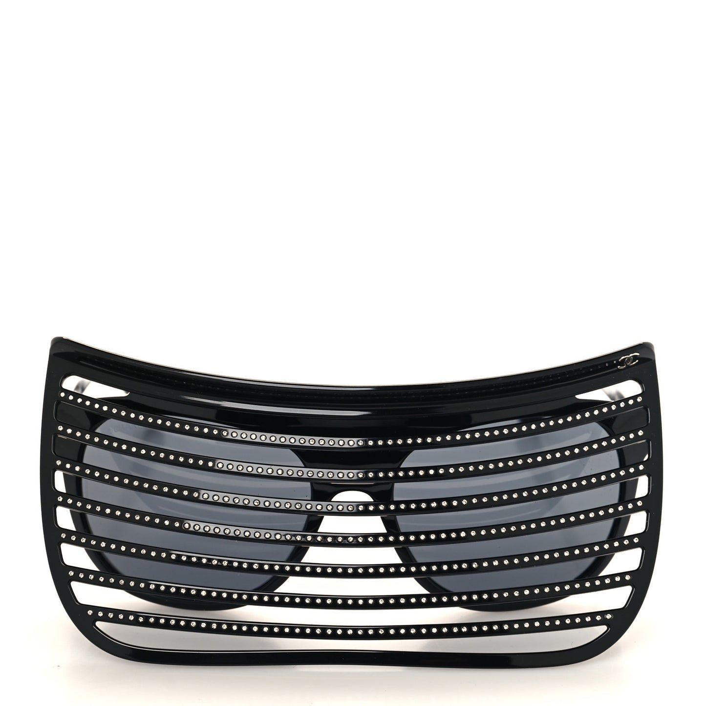 Nylon Crystal Square Sunglasses 71538 Black Grey