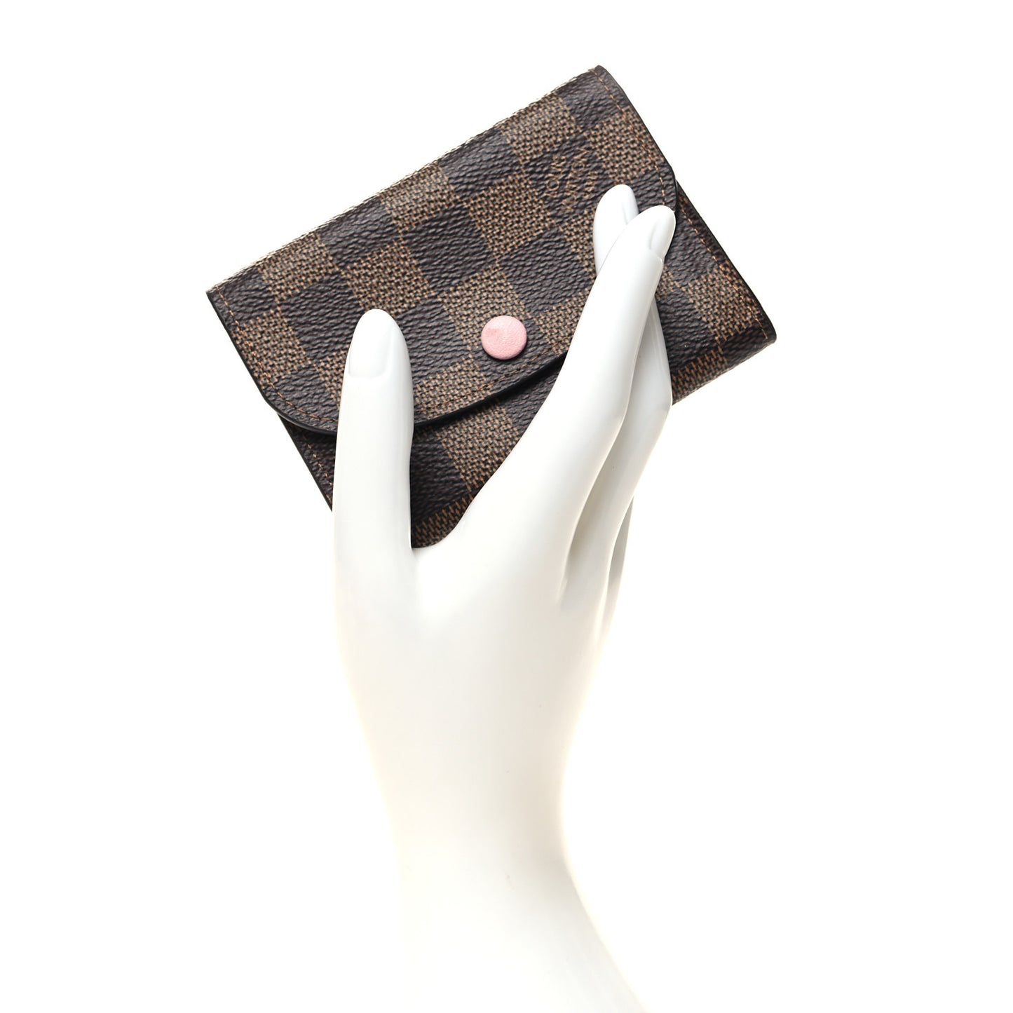 Damier Ebene Rosalie Coin Purse Rose Ballerine