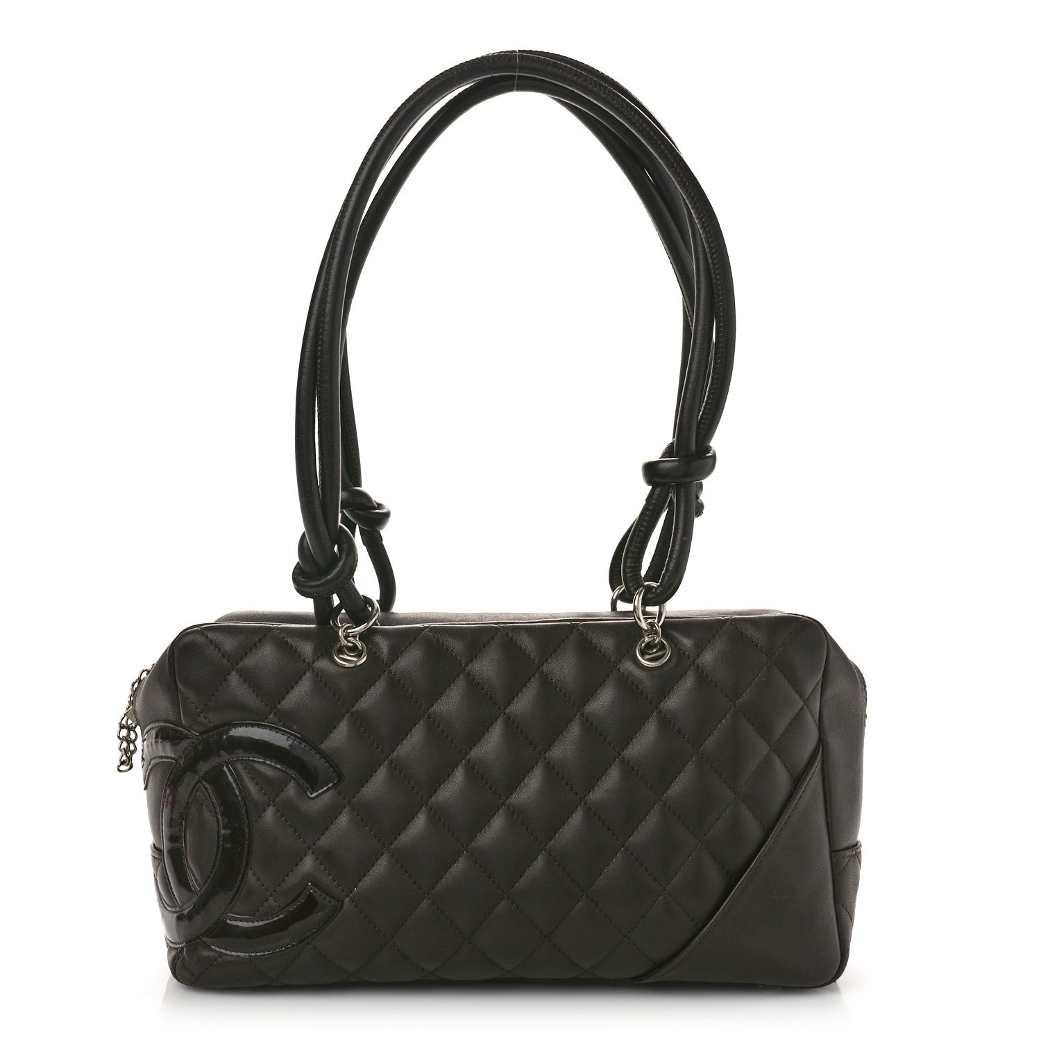 Chanel Calfskin Quilted Cambon Large Bowler Dark Brown 1 of 10