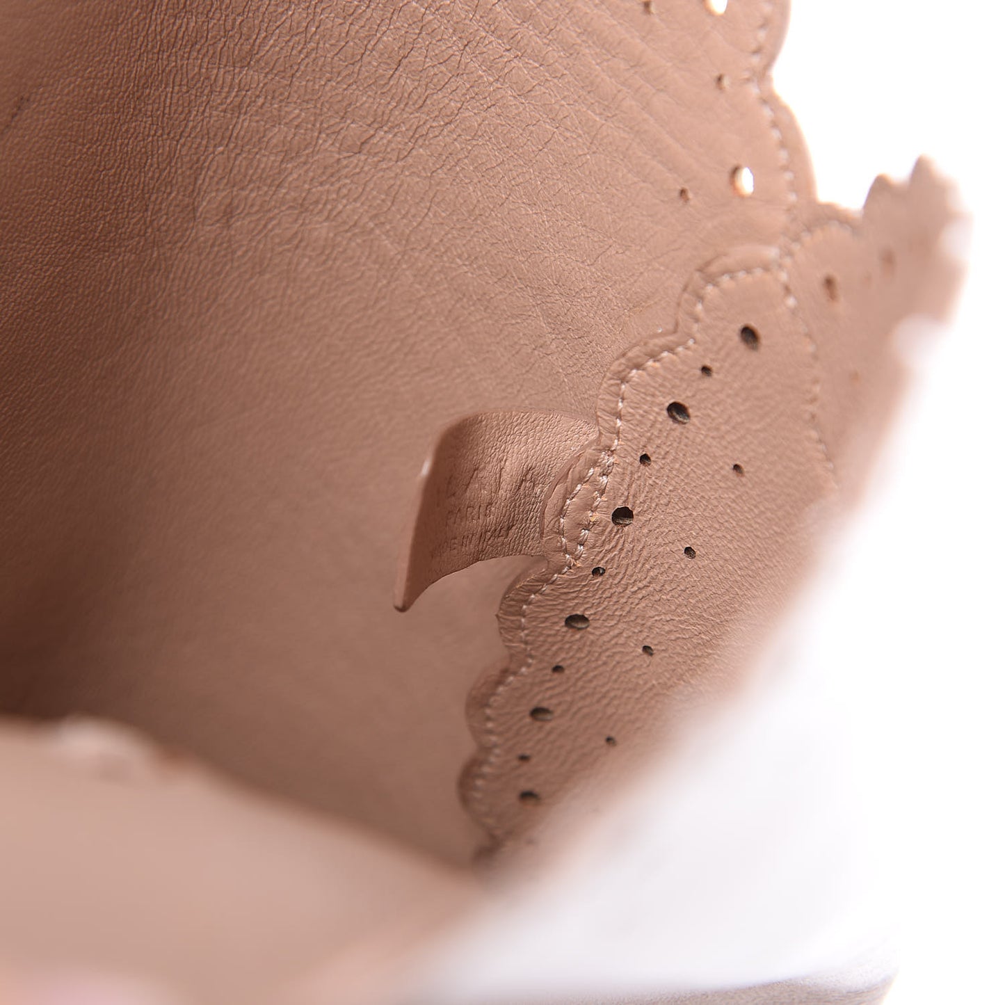 Calfskin Scalloped Trim Bag Blush