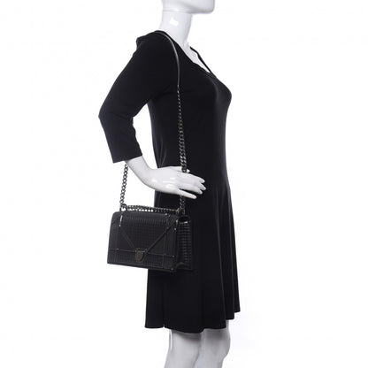 Christian Dior Metallic Patent Micro-Cannage Medium Diorama Flap Bag Onyx Black 2 of 11