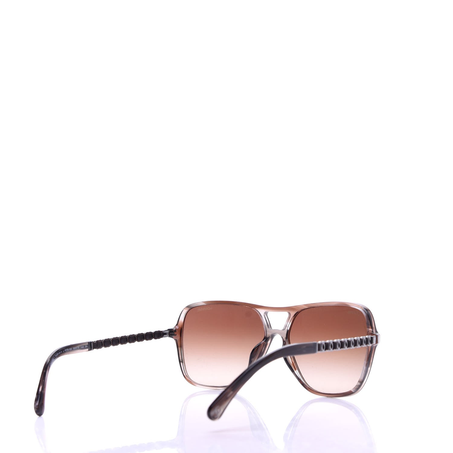 Chanel Metal Calfskin CC Chain Pilot Sunglasses 5439-Q Brown 4 of 8