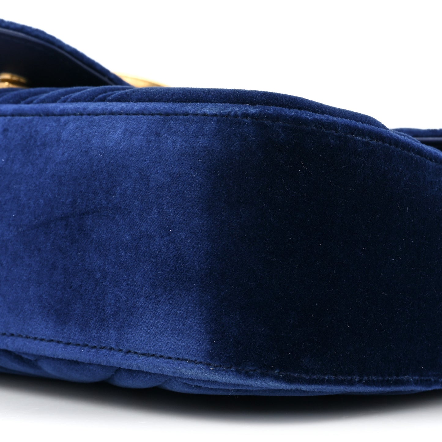 Velvet Matelasse Medium GG Marmont Shoulder Bag Cobalt Blue