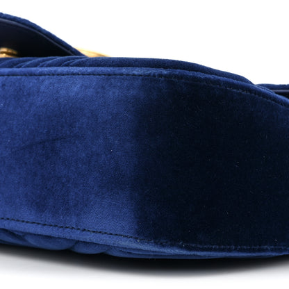 Gucci Velvet Matelasse Medium GG Marmont Shoulder Bag Cobalt Blue 8 of 11