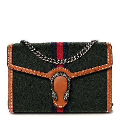 Gucci Loden Fabric Cuoio Harness Web Mini Dionysus Chain Wallet Underwood Harness Brown 1 of 11