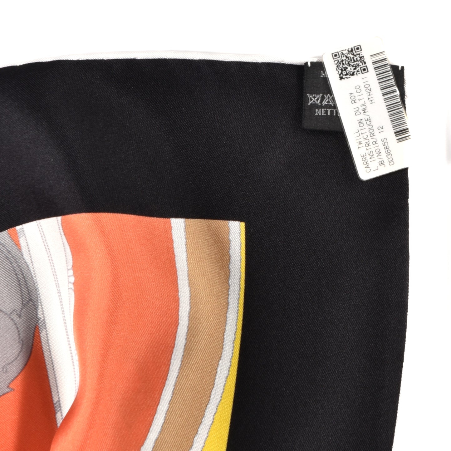 Silk Twill L Instruction Du Roy Scarf 90 Black Rouge Multicolor