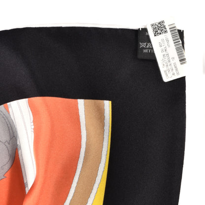 Hermes Silk Twill L Instruction Du Roy Scarf 90 Black Rouge Multicolor 3 of 3
