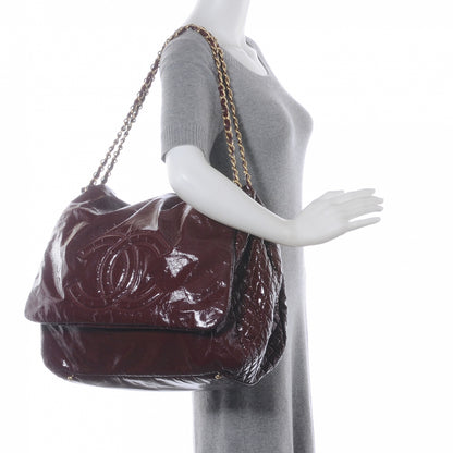 Chanel Vinyl XL Rock and Chain CC Flap Bag Bordeaux 2 of 7