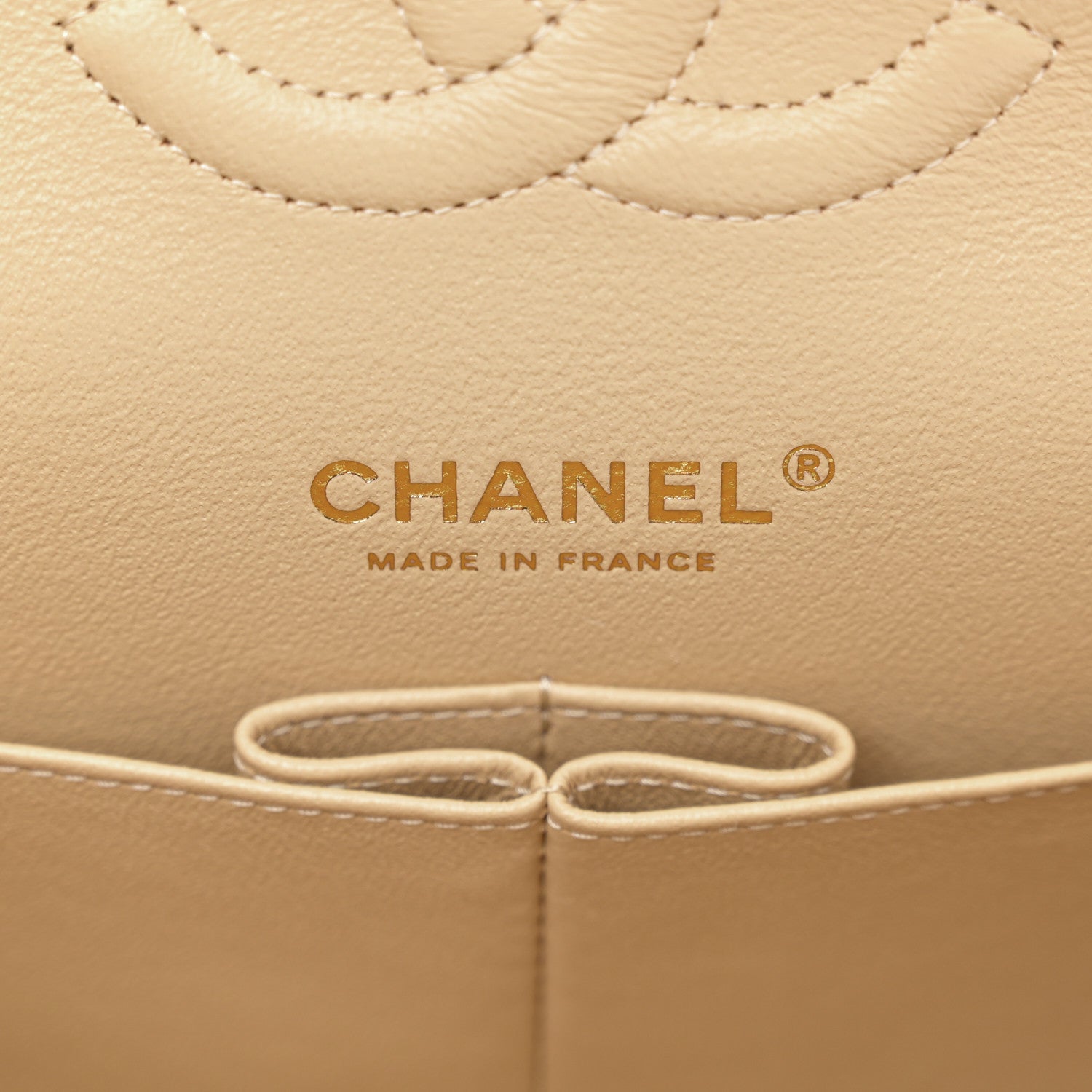 Chanel Lambskin Quilted Medium Double Flap Beige 6 of 10