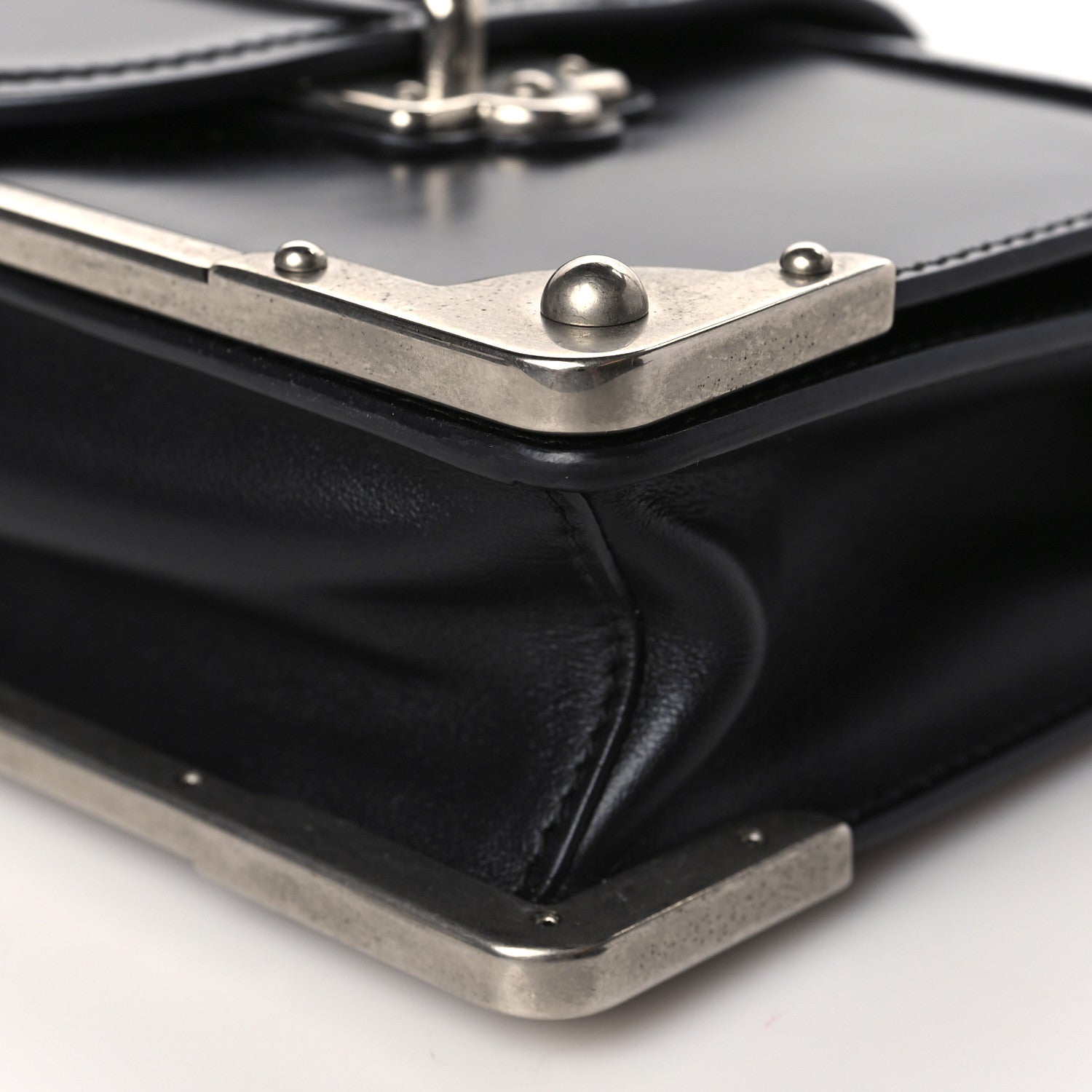 Prada City Calf Cahier Chain Clutch Black 7 of 7
