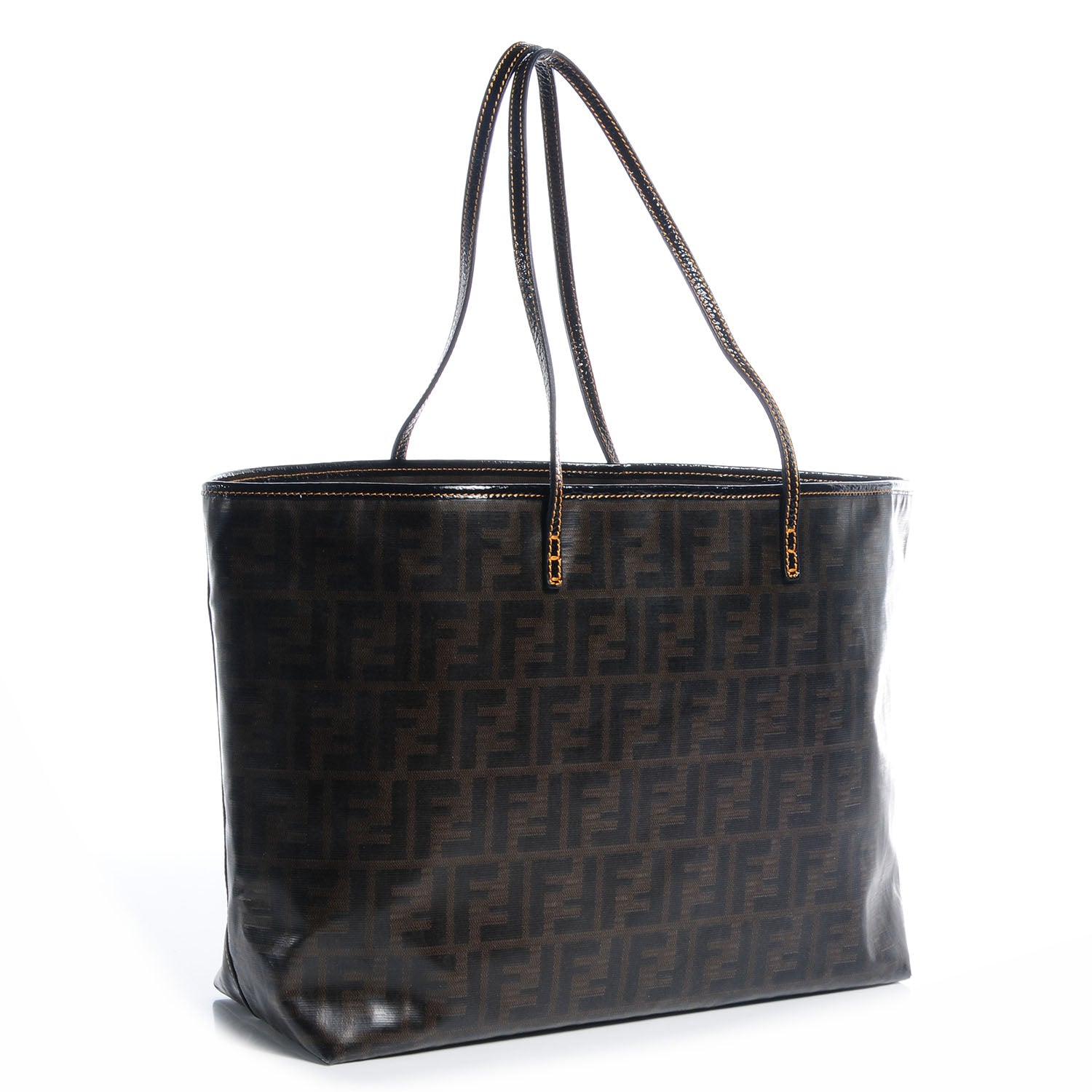 Fendi Zucca Spalmati Matrioska Roll Tote Tobacco Black 3 of 9