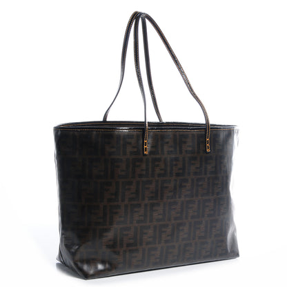 Fendi Zucca Spalmati Matrioska Roll Tote Tobacco Black 3 of 9