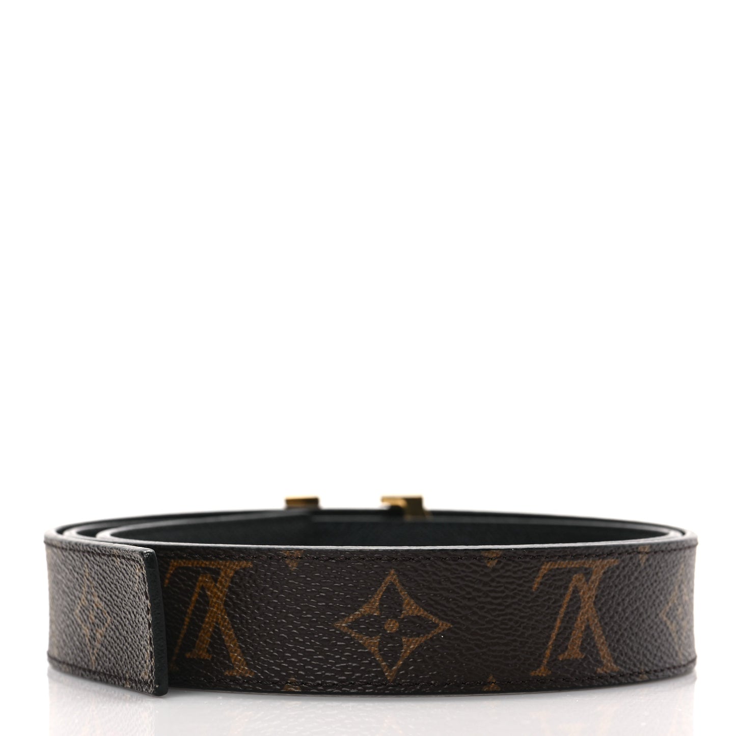 Calfskin Monogram 30mm LV Initiales Reversible Belt 90 36 Black
