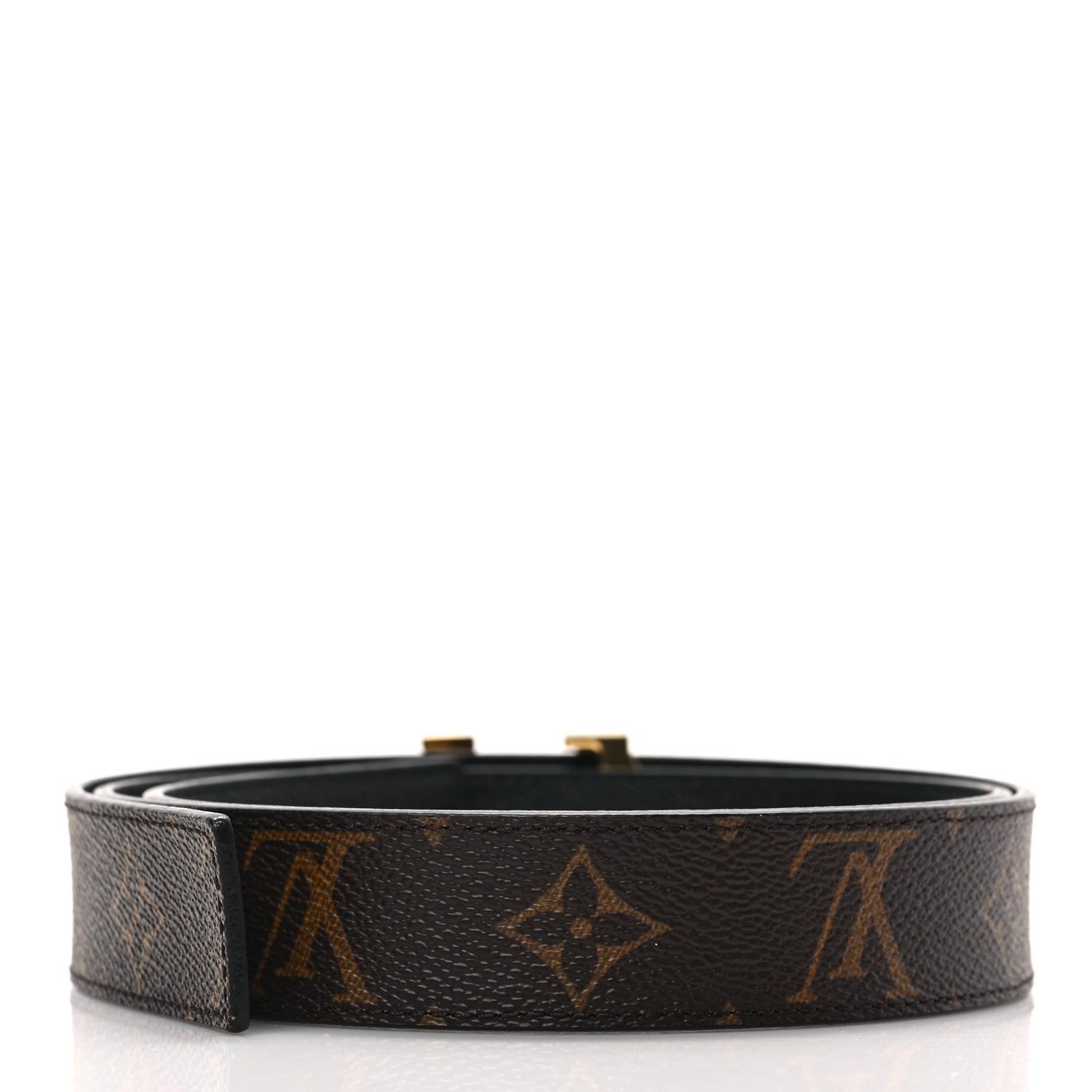 Louis Vuitton Calfskin Monogram 30mm LV Initiales Reversible Belt 90 36 Black 2 of 7