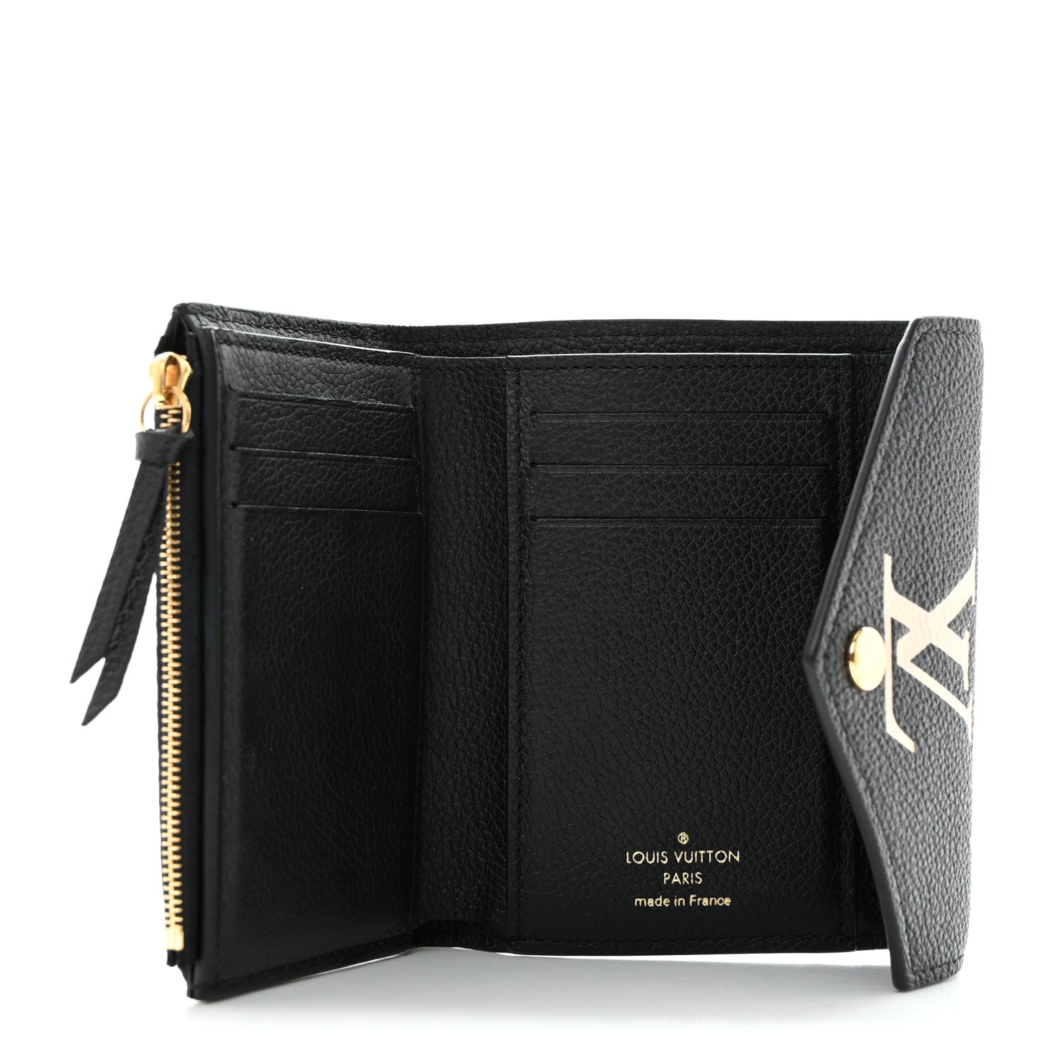 Louis Vuitton Empreinte Monogram Giant Victorine Wallet Black Beige 5 of 7