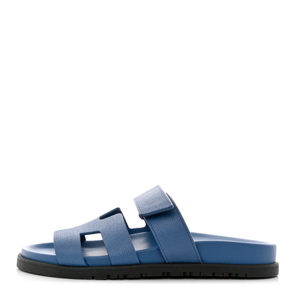 Hermes Epsom Womens Chypre Sandals 36.5 Bleu Bleuet 1 of 9
