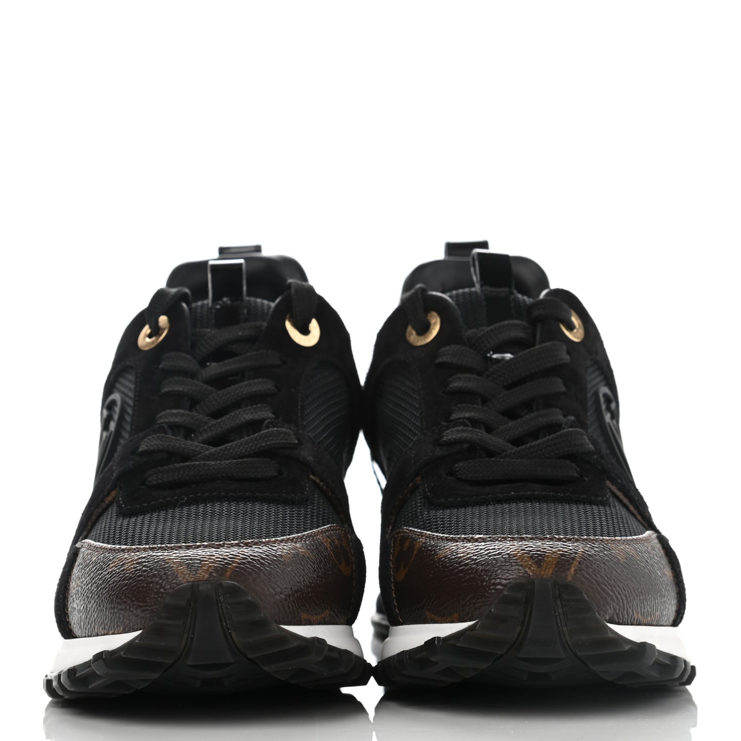 Suede Monogram Run Away Sneakers 35 Black