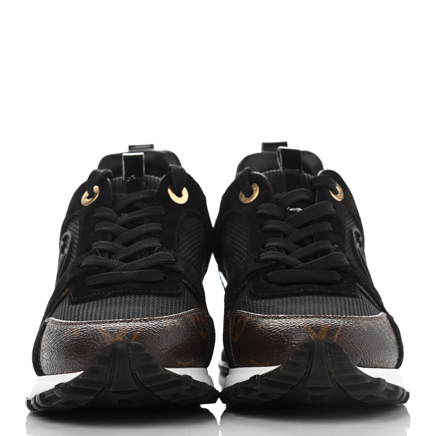 Louis Vuitton Suede Monogram Run Away Sneakers 35 Black 2 of 8