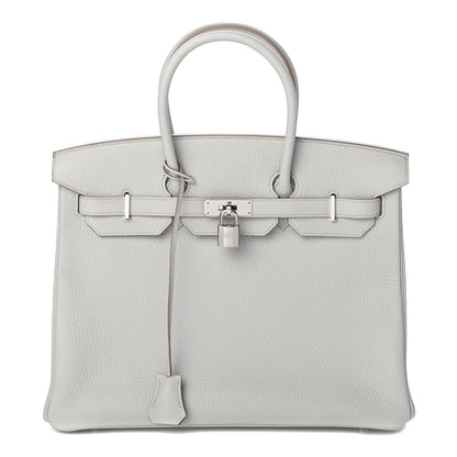 Hermes Taurillon Clemence Birkin 35 Gris Perle 1 of 10