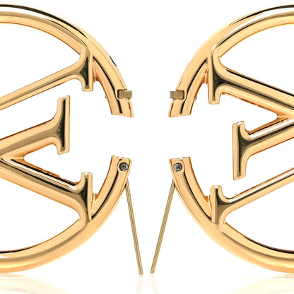 Louis Vuitton Metal Louise Hoop Earrings Gold 3 of 5
