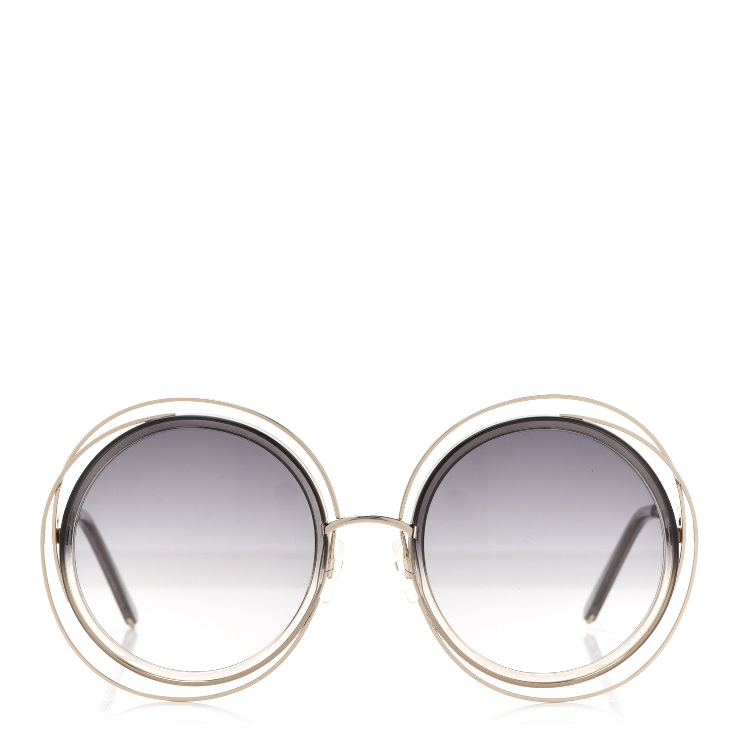Chloe Oversize Round Carlina Oversized Round Sunglasses CE114S Gold Grey Metallic 2 of 7