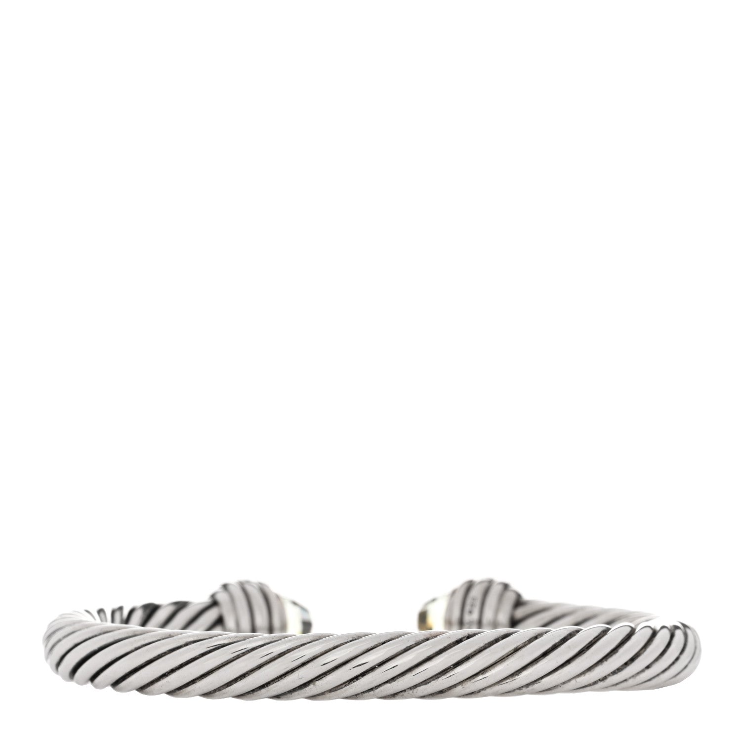 David Yurman Sterling Silver Diamond Prasiolite 7mm Cable Classics Bracelet 2 of 3