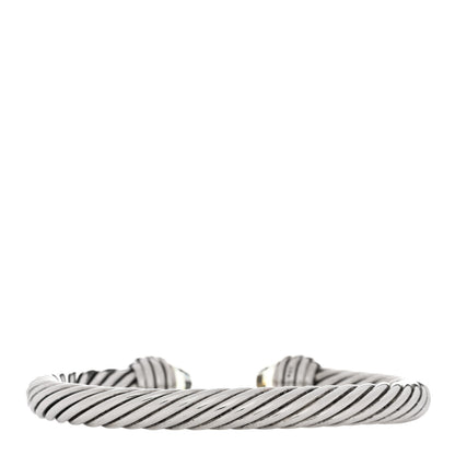 David Yurman Sterling Silver Diamond Prasiolite 7mm Cable Classics Bracelet 2 of 3