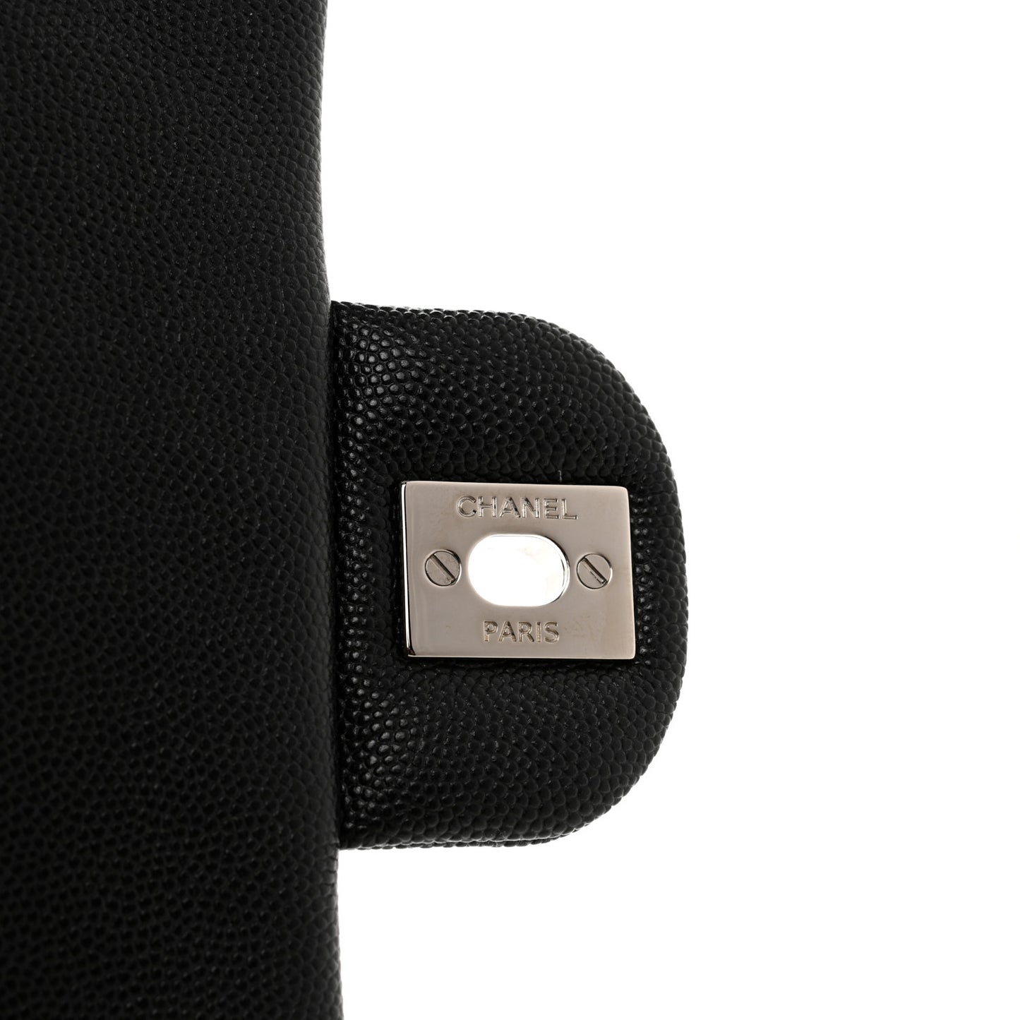 Caviar Quilted Flap Clutch Black