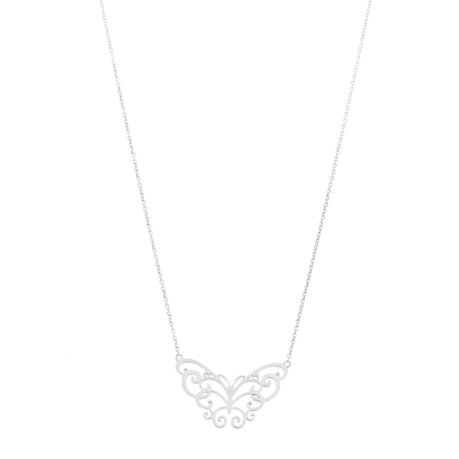 Tiffany Sterling Silver Enchant Butterfly Pendant Necklace 1 of 5
