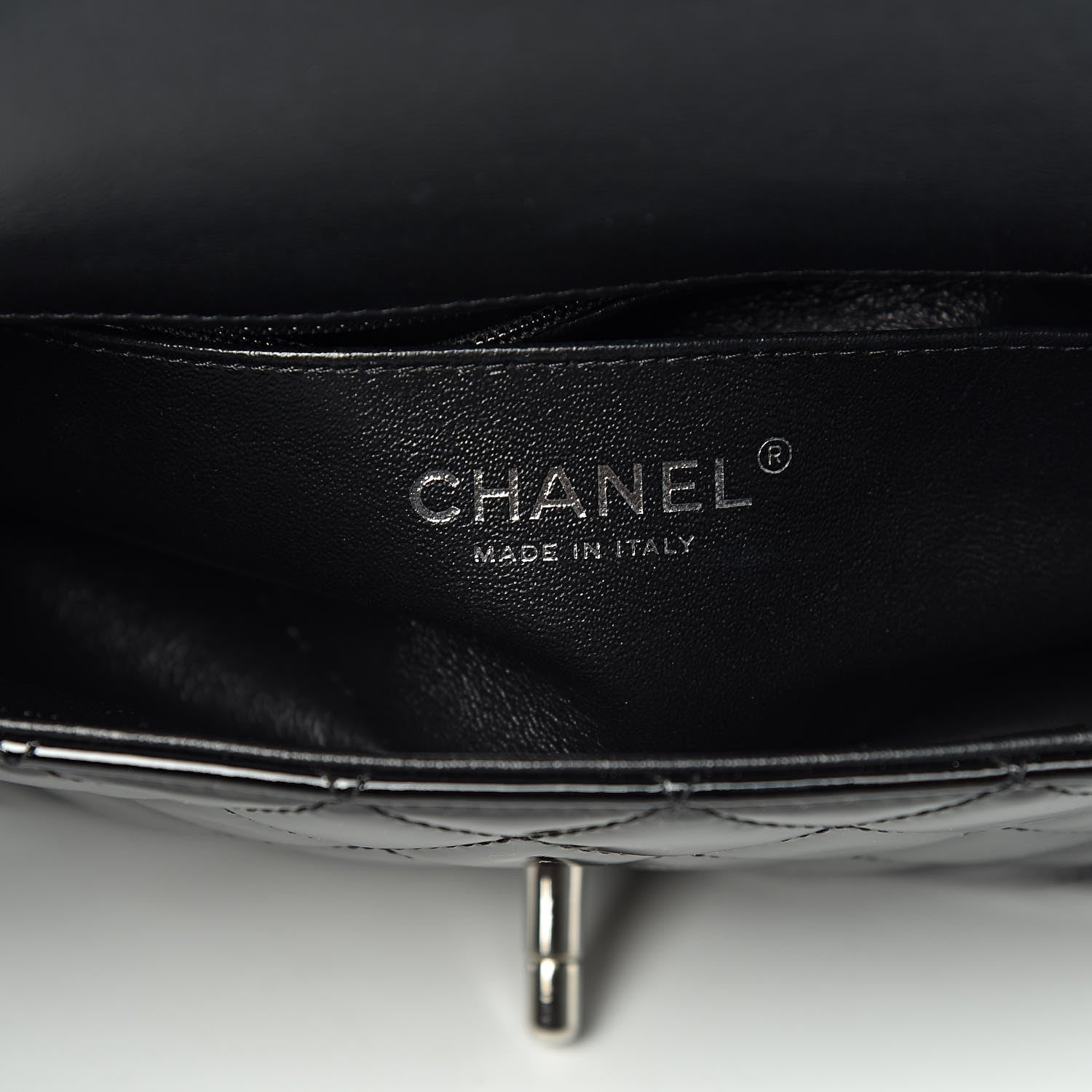Chanel Patent Calfskin Quilted Mini Rectangular Flap Black 6 of 10