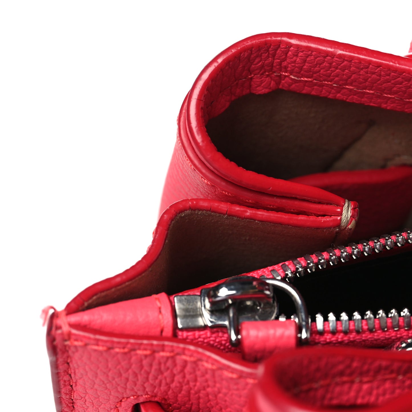 Grained Calfskin Mini Milla Tote Hot Pink Blue