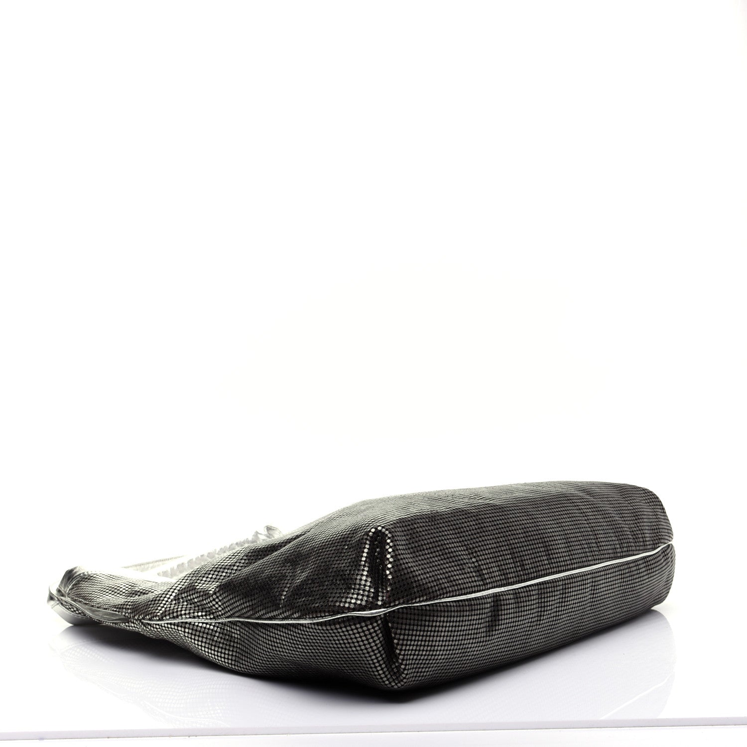 Chanel Metallic Perforated Lambskin Hollywood Hobo Silver 4 of 11